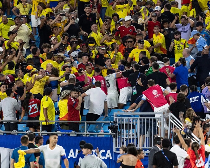 Vụ hỗn chiến trên khán đài sau trận Colombia - Uruguay tại bán kết Copa America 2024